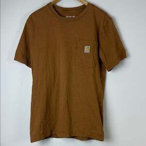 Carhartt Men's Relaxed Fit Tan Short Sleeve Pocket Tee